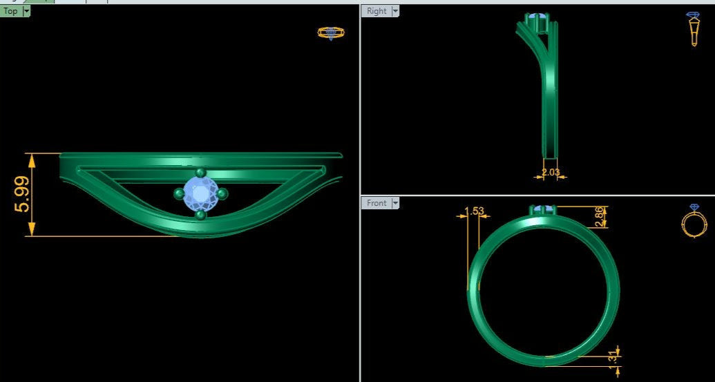 Lab Grown Diamond Curved Solitaire 14K White Gold Wedding Band