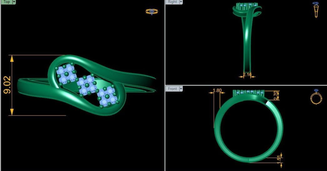 Lab Grown Diamond Swirl 14K White Gold Wedding Band