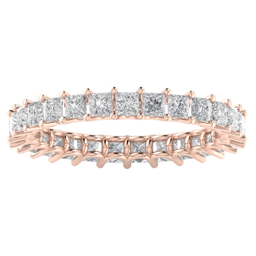 Full Eternity Princess Cut Moissanite Wedding Band