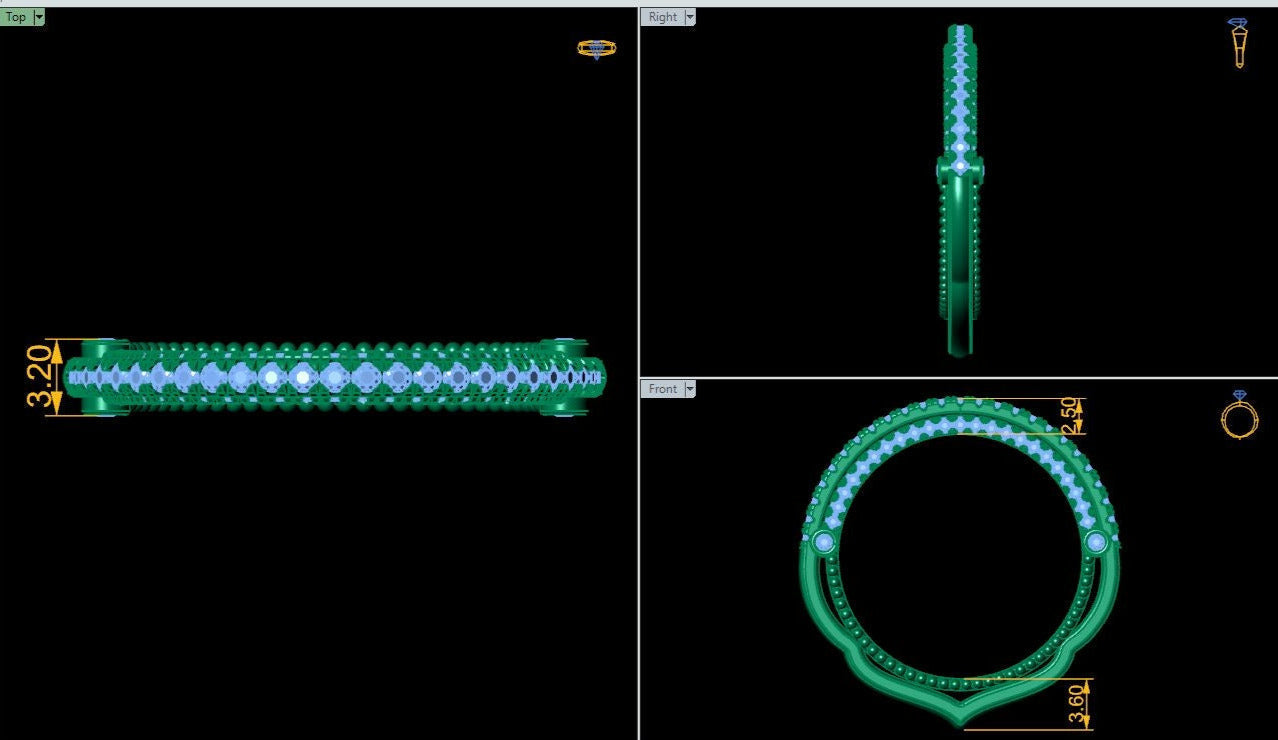 Lab Grown Diamond Vintage Inspired Half Eternity 14K White Gold Wedding Band