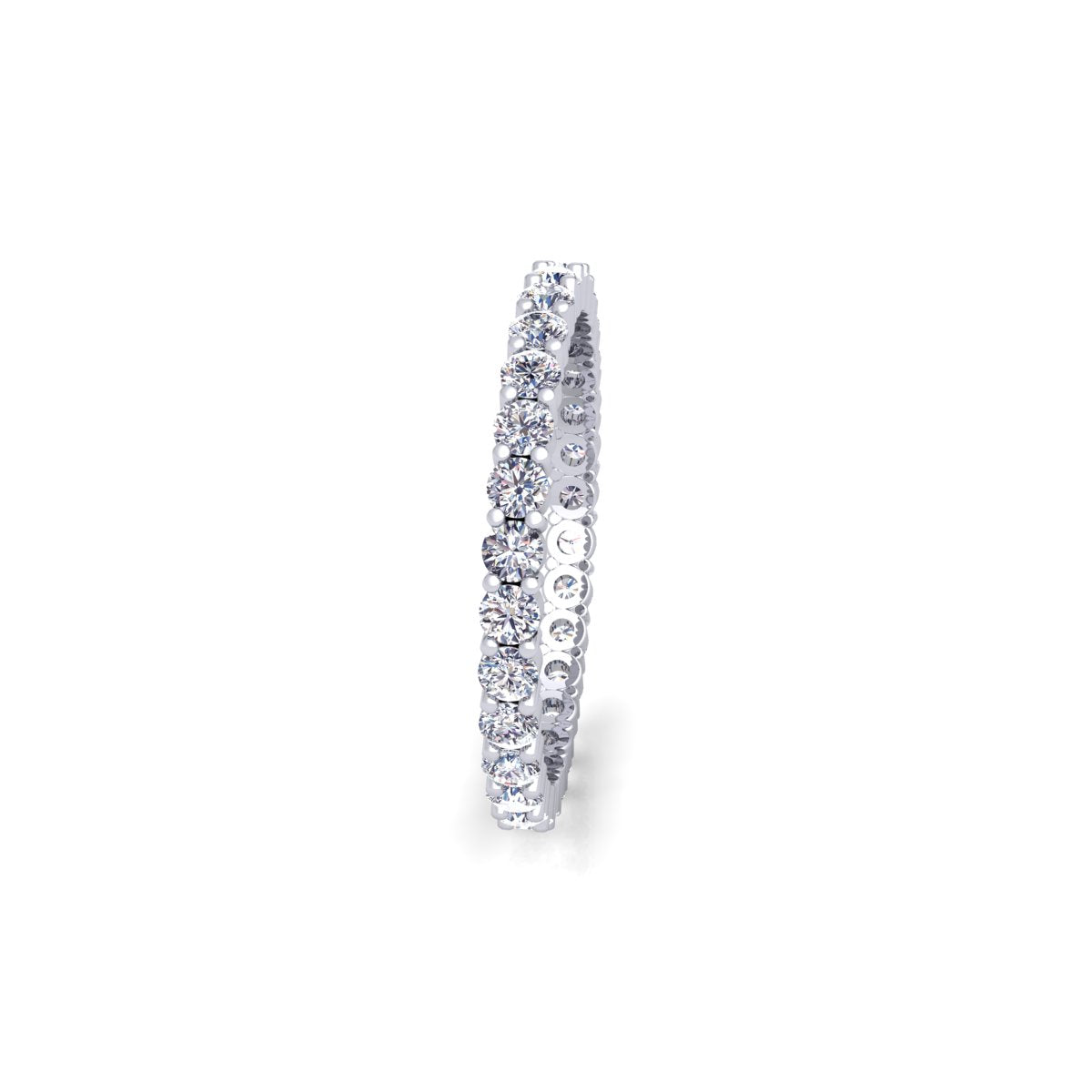 Lab Grown Diamond Full Eternity 14K White Gold Wedding Band