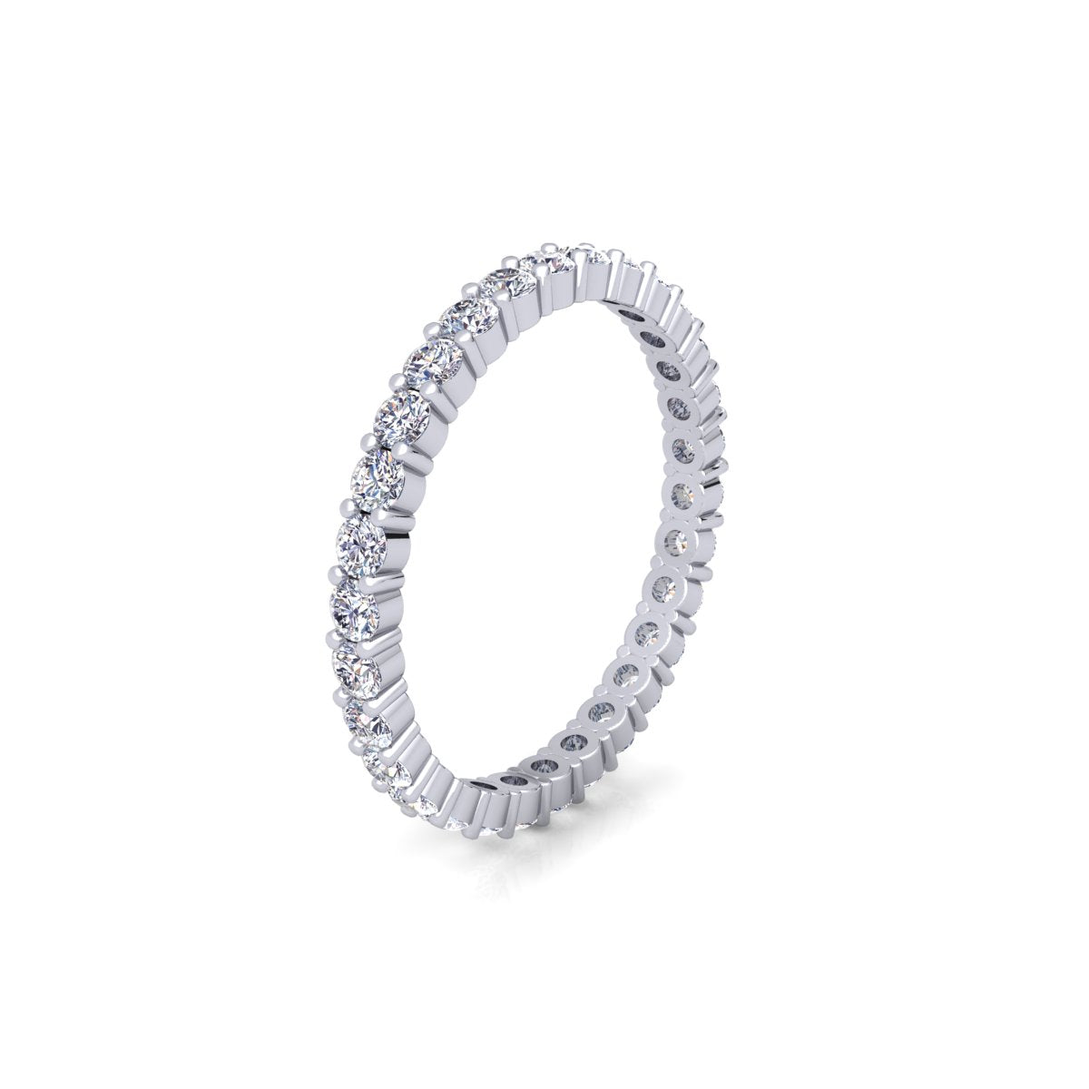 Lab Grown Diamond Full Eternity 14K White Gold Wedding Band