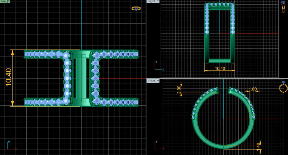 Lab Grown Diamond Dainty Open Cuff 14K White Gold Wedding Band