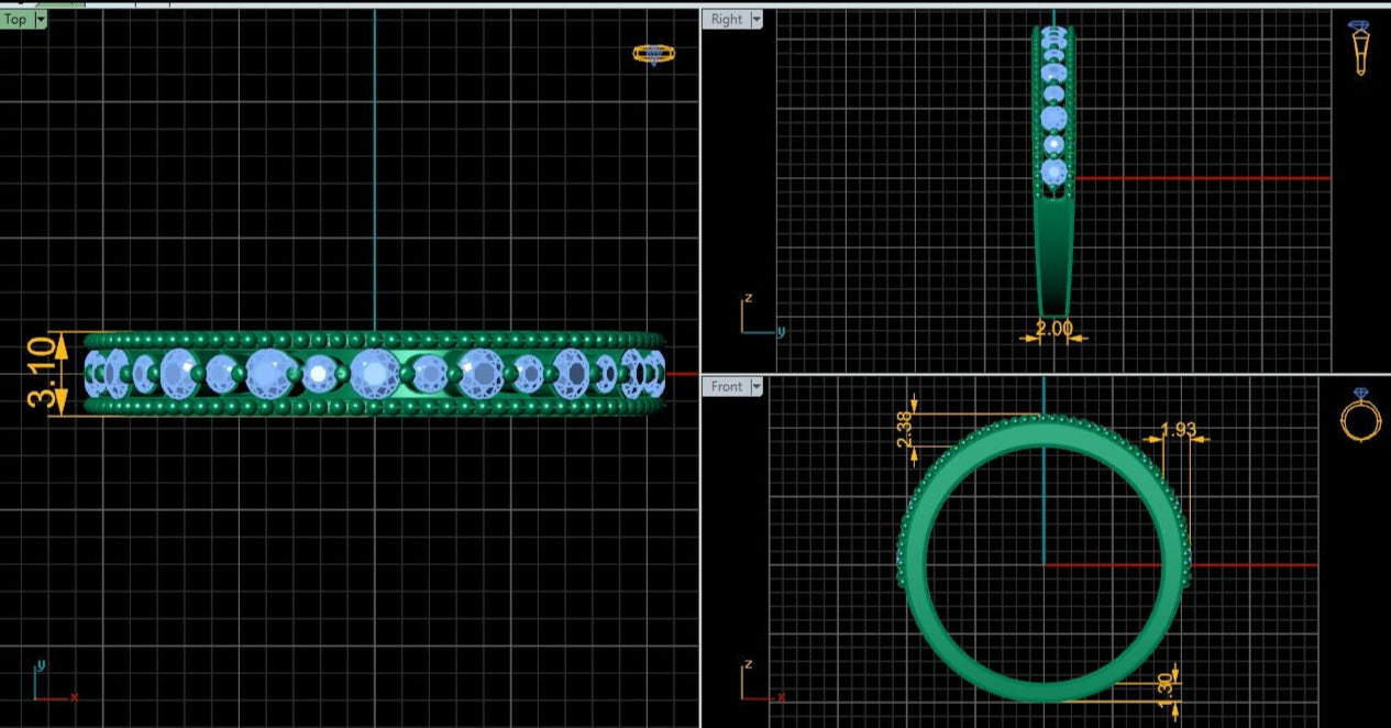 Lab Grown Diamond Vintage Inspired Half Eternity 14K White Gold Wedding Band