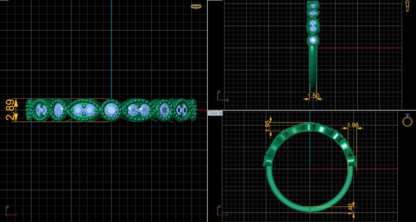 Lab Grown Diamond Vintage Inspired 14K White Gold Wedding Band