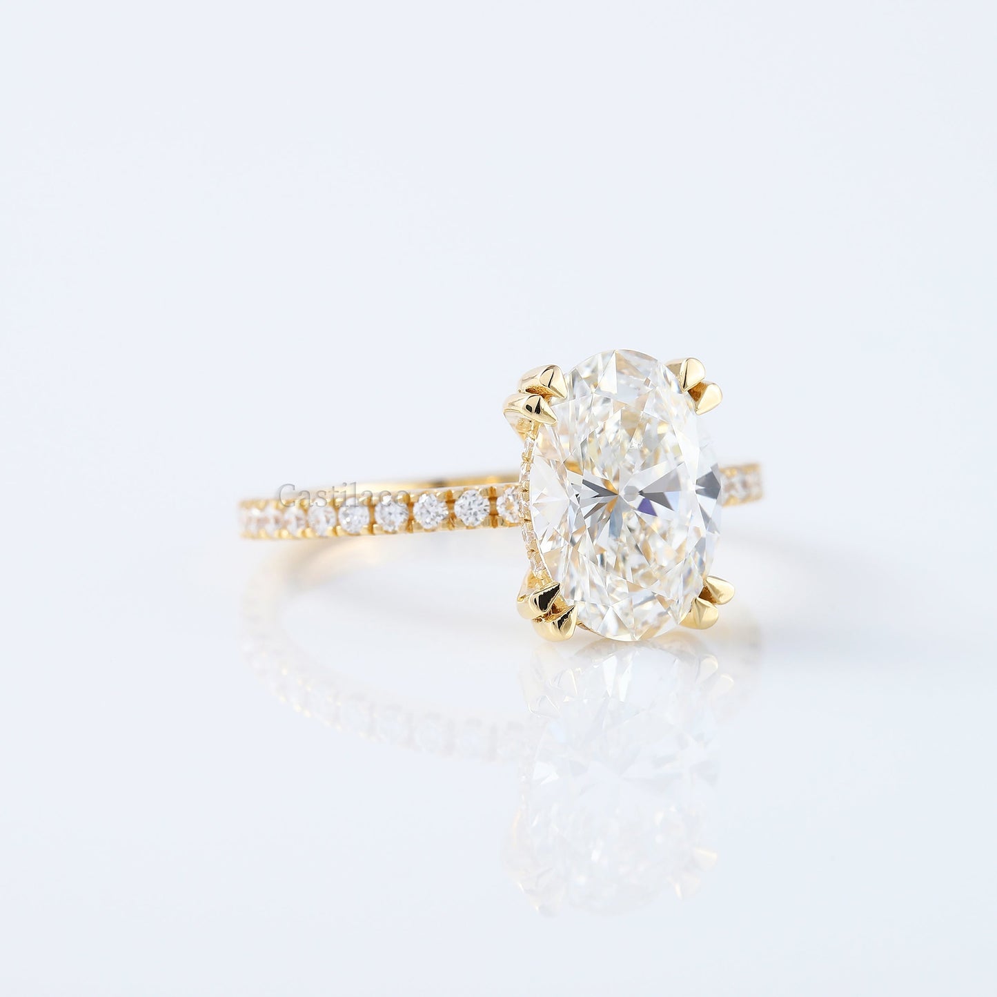 2.50 CT Oval Brilliant Cut Moissanite Diamond 18K Gold Ring