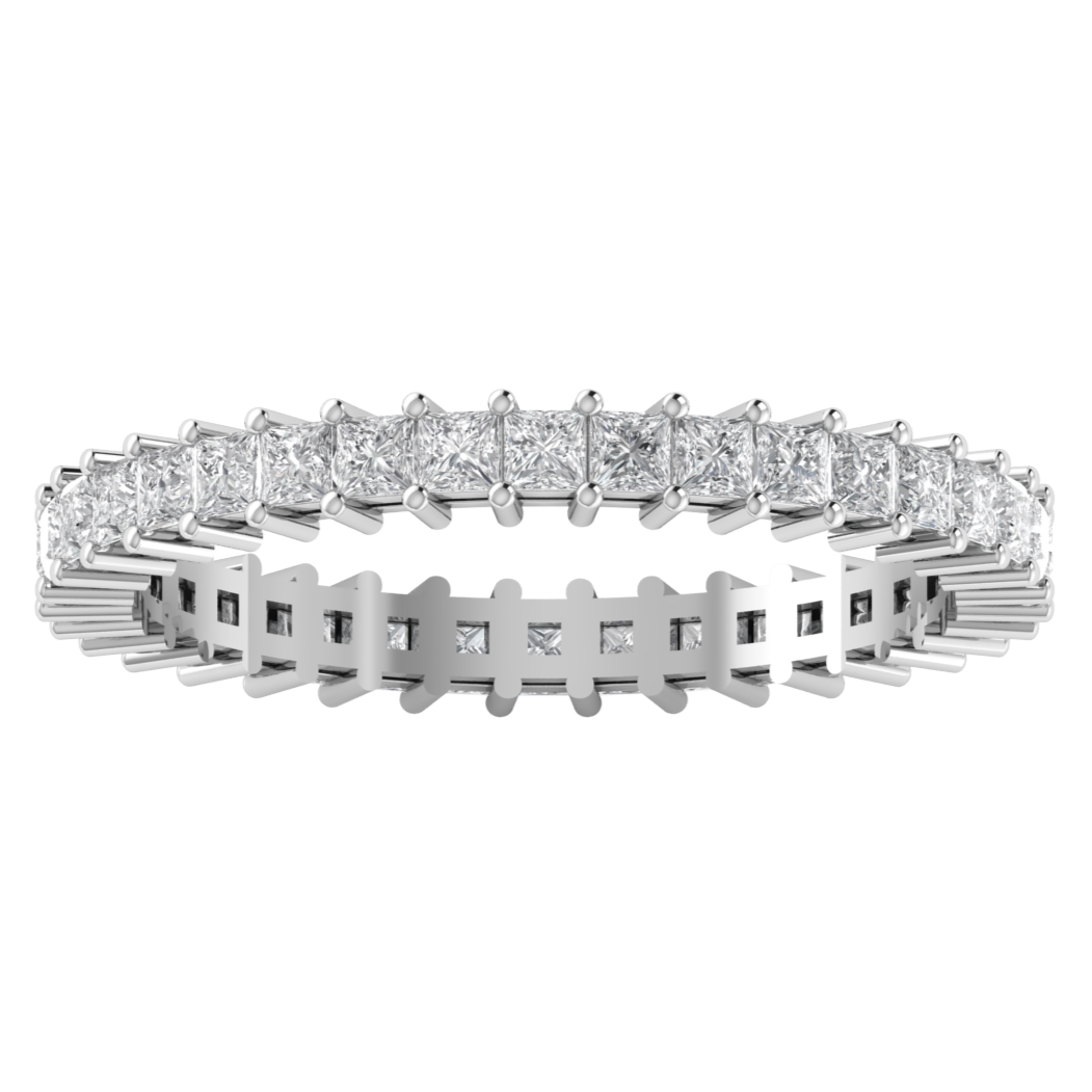 Full Eternity Princess Cut Moissanite Wedding Band