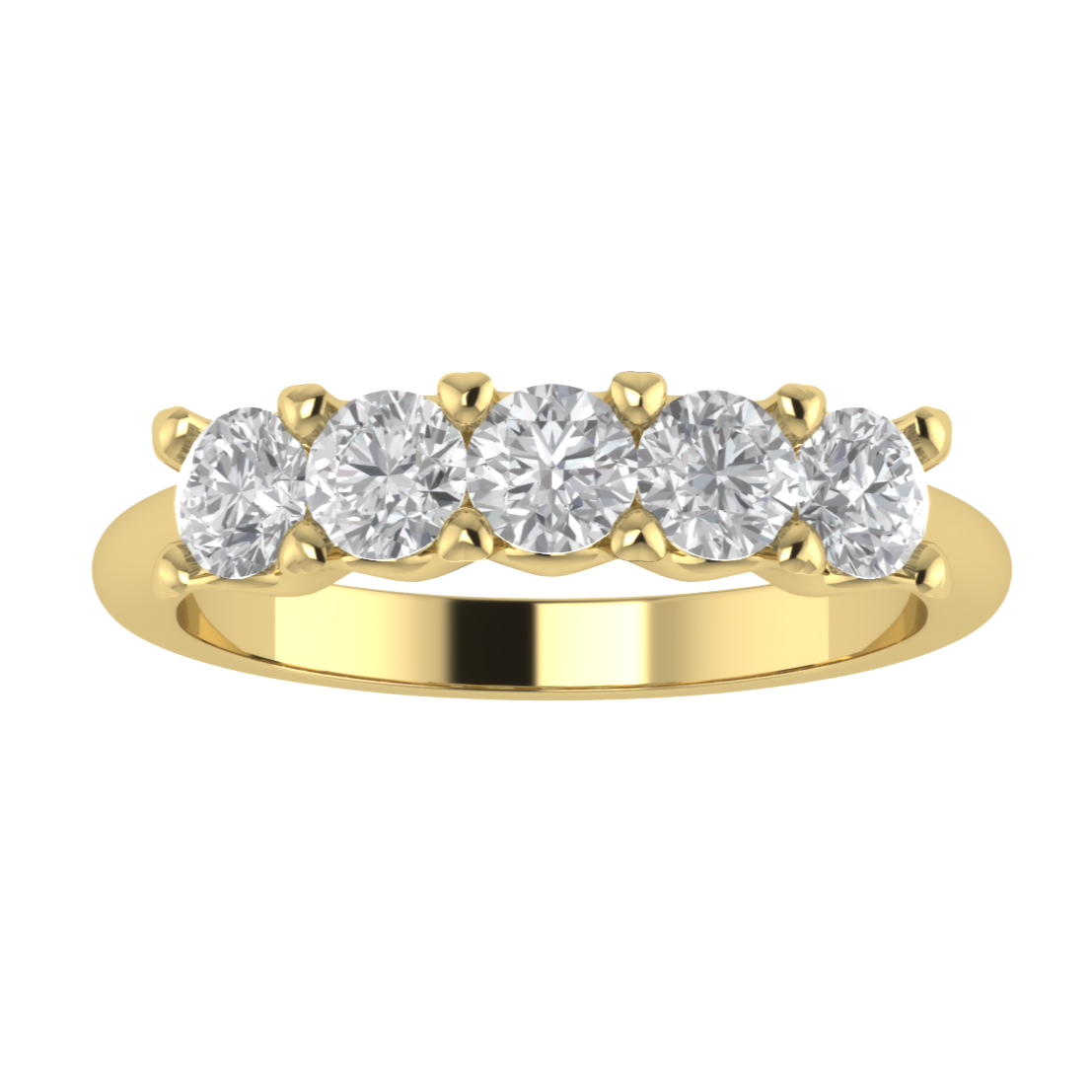 Lab Grown Diamond Five Stone 14K White Gold Wedding Ring