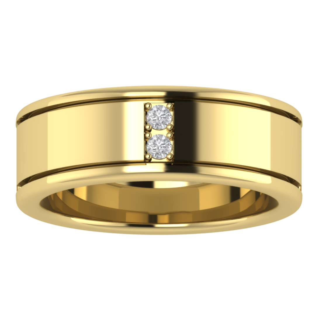 Two Stone Channel Set Round Cut Moissanite Men's Band