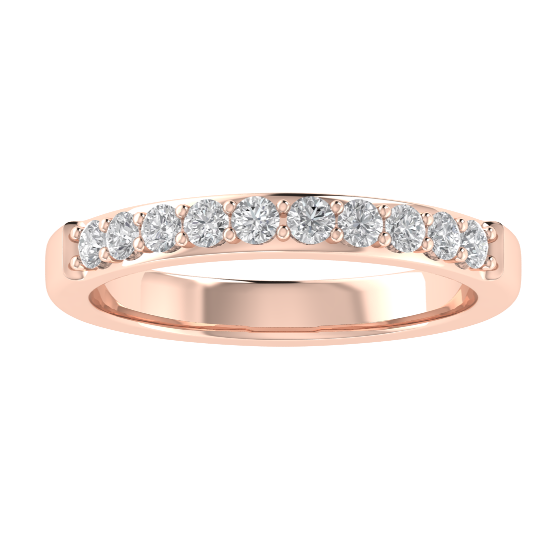 Lab Grown Diamond Half Eternity 14K White Gold Wedding Band