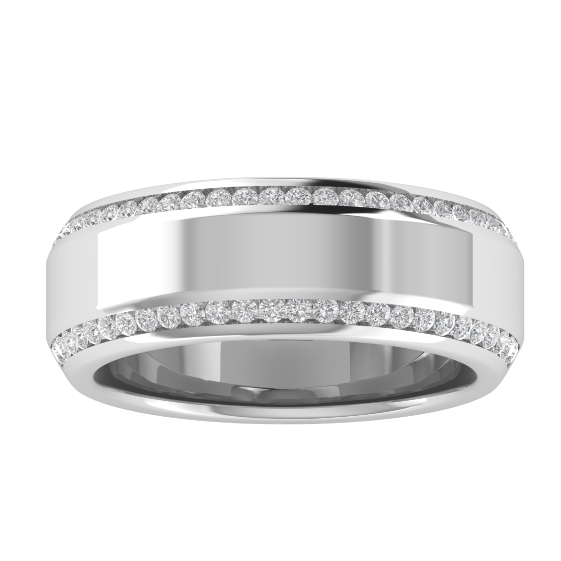 Lab Grown Diamond Half Eternity 14K White Gold Wedding Band