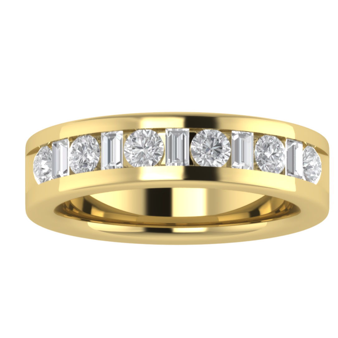 Half Eternity Moissanite Engagement 14K White Gold Band