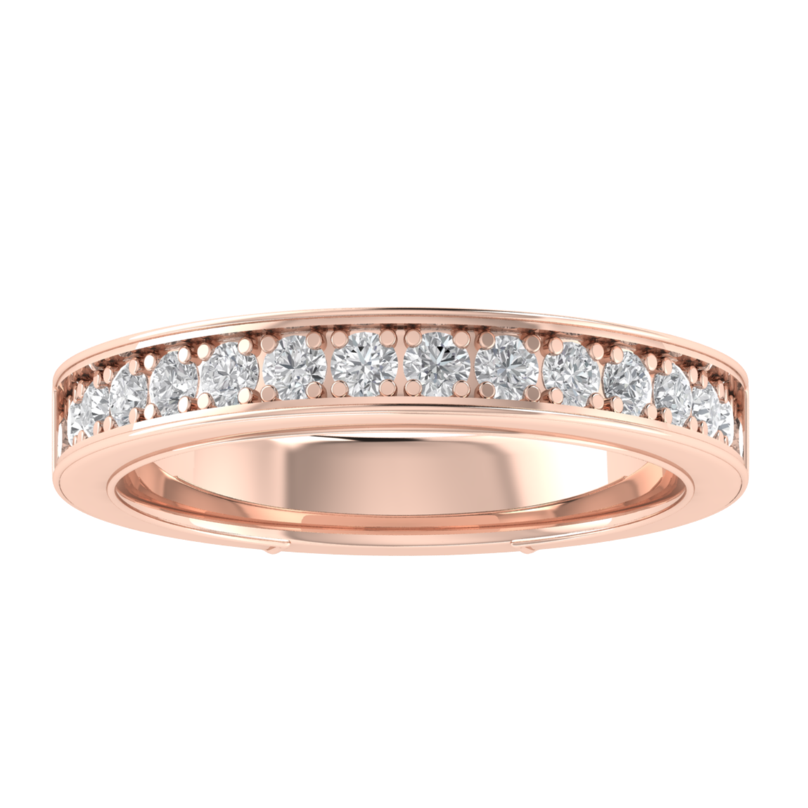Half Eternity Channel Set Round Cut Moissanite Wedding Band