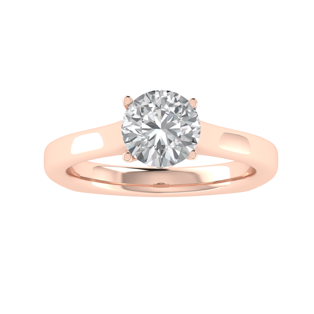 Solitaire Round Cut Moissanite Engagement Ring