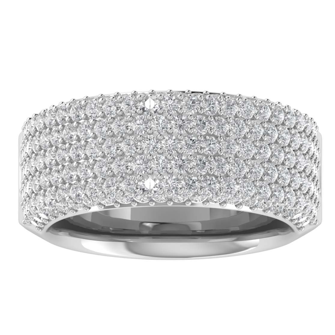 Lab Grown Diamond Half Eternity 14K White Gold Wedding Band