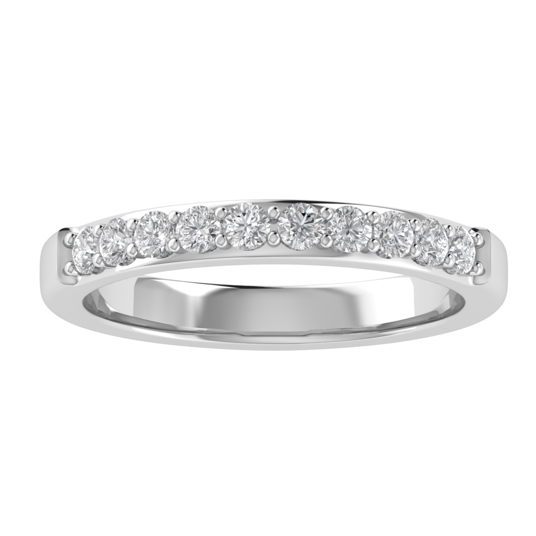 Lab Grown Diamond Half Eternity 14K White Gold Wedding Band
