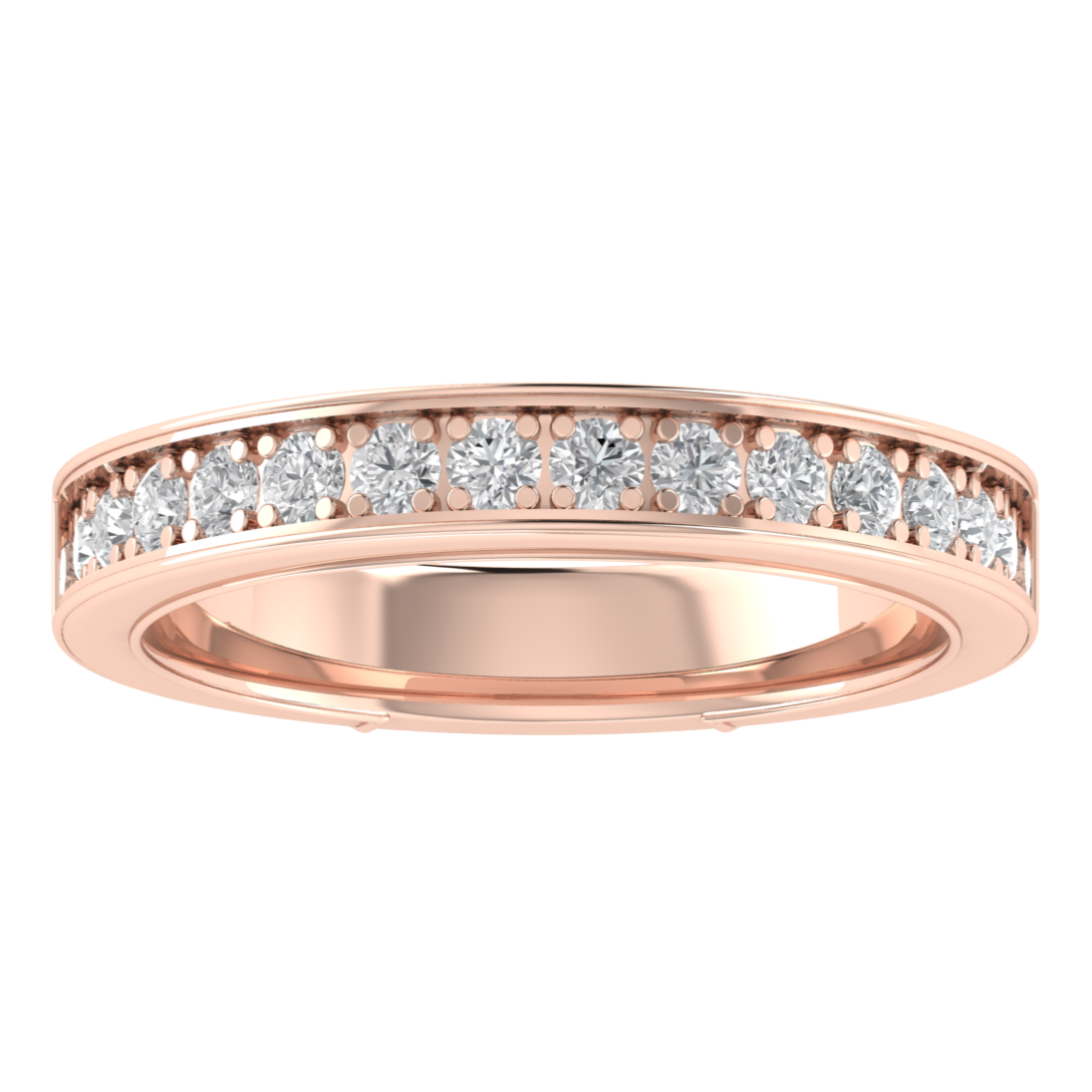 Lab Grown Diamond Half Eternity 14K White Gold Wedding Band