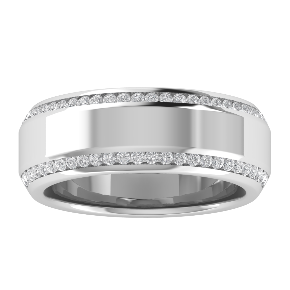 Half Eternity Channel Set Round Cut Moissanite Men's Band