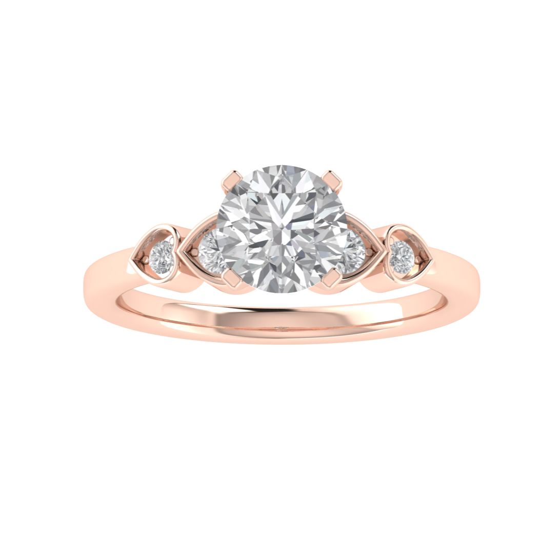 Round Moissanite Solitaire With Accent Moissanite Engagement Ring