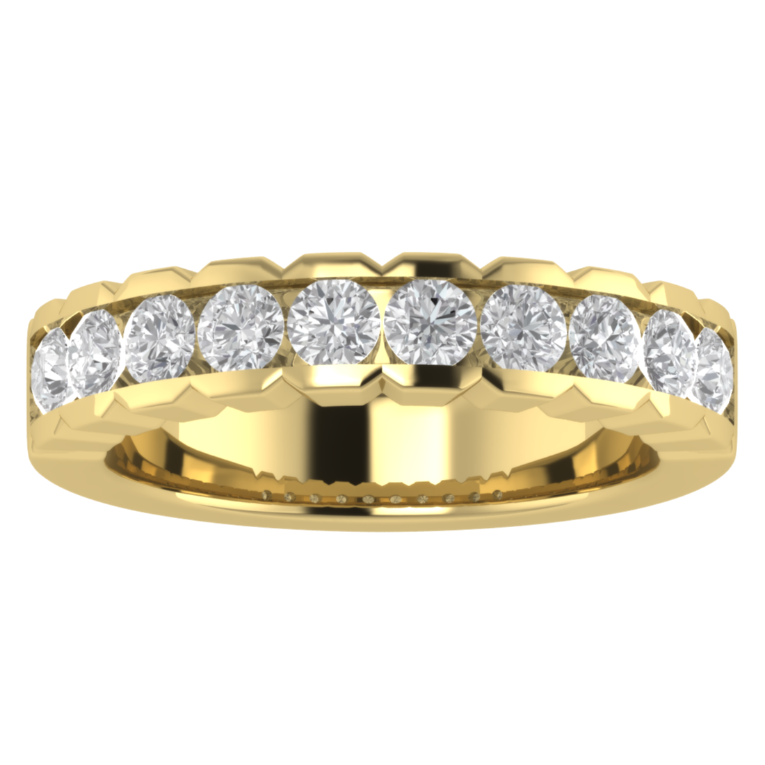 Unique Style Round Lab Grown Diamond Matching 14K White Gold Band