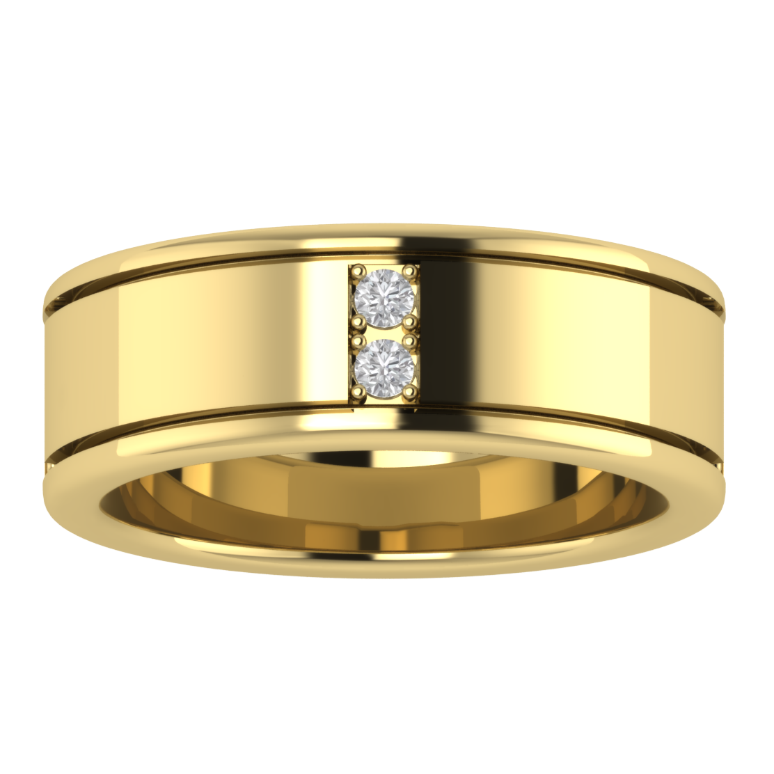 Lab Grown Diamond Two Stone 14K White Gold Wedding Band