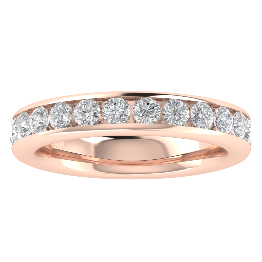 Round Lab Grown Diamond 14K White Gold Wedding Ring