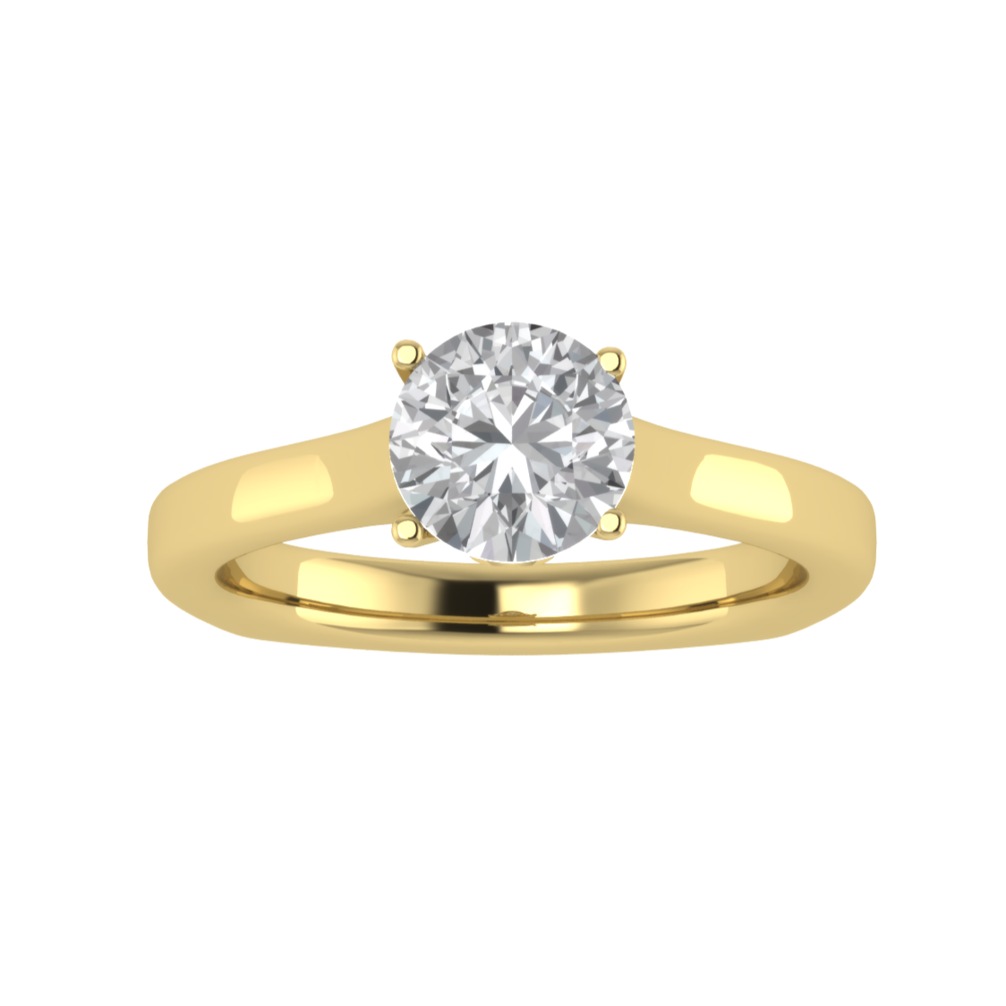 Solitaire Round Cut Moissanite Engagement Ring