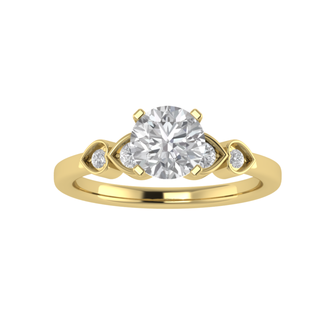 Round Moissanite Solitaire With Accent Moissanite Engagement Ring