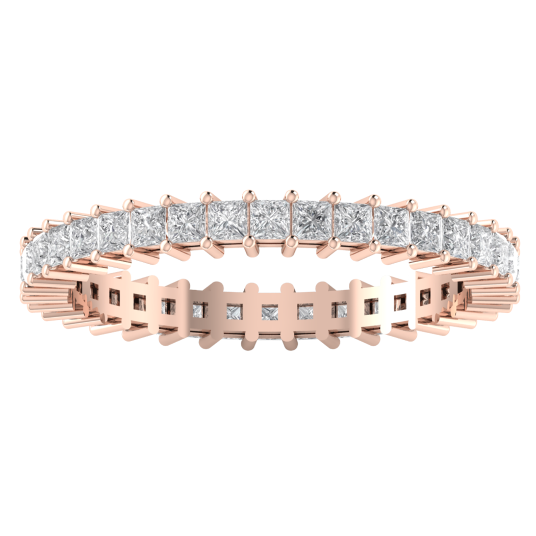 Full Eternity Princess Cut Moissanite Wedding Band
