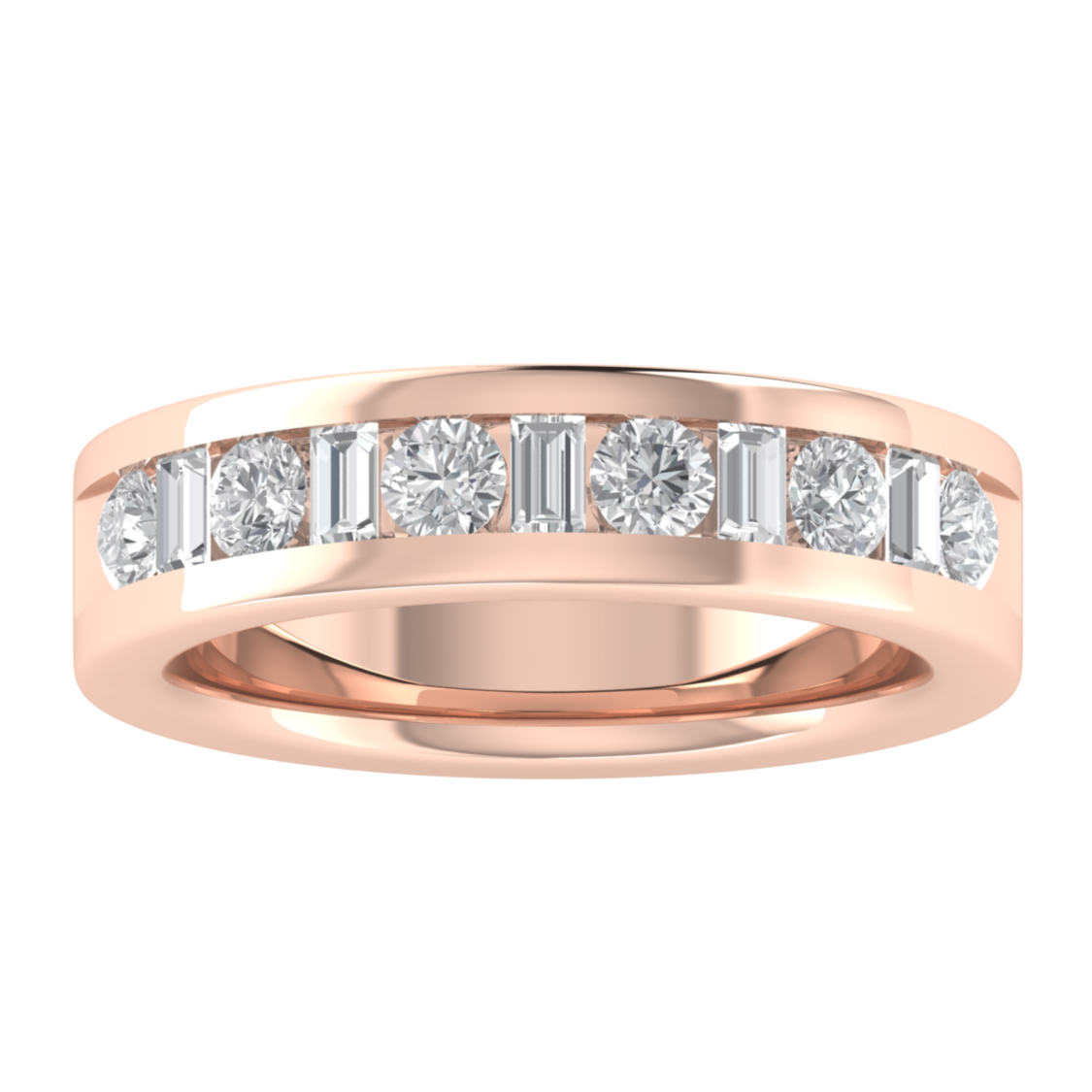 Half Eternity Moissanite Engagement 14K White Gold Band