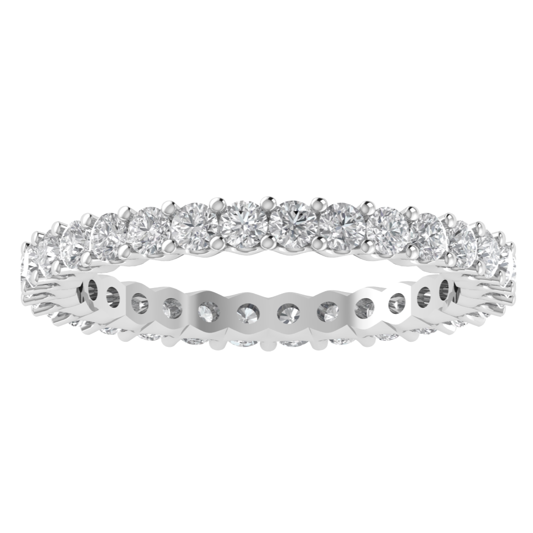 Lab Grown Diamond Full Eternity 14K White Gold Wedding Band