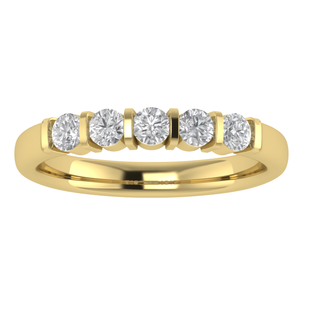 Lab Grown Diamond Bar Setting 14K White Gold Wedding Band