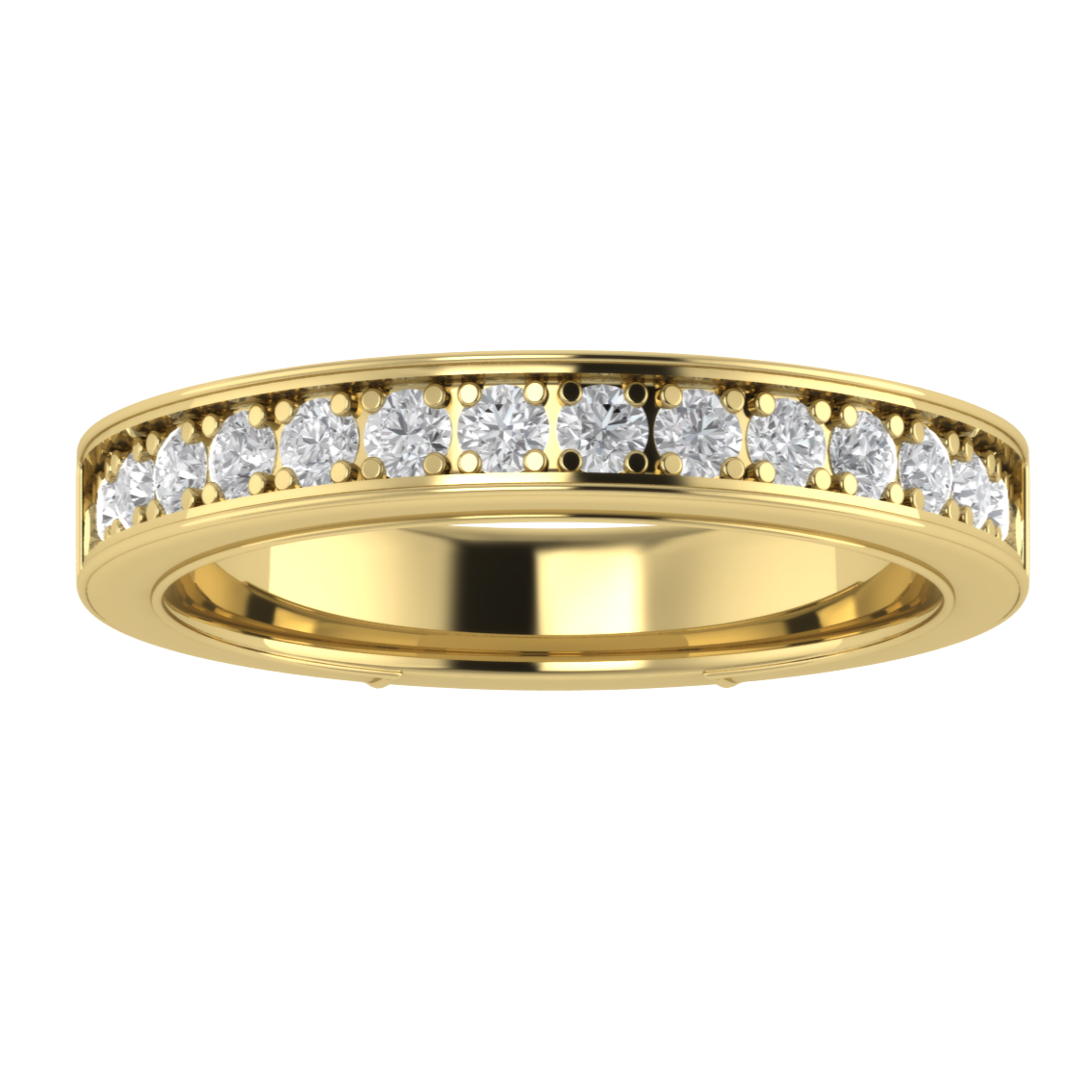 Lab Grown Diamond Half Eternity 14K White Gold Wedding Band