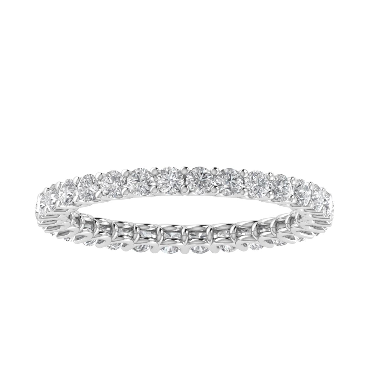 Lab Grown Diamond Full Eternity 14K White Gold Wedding Band