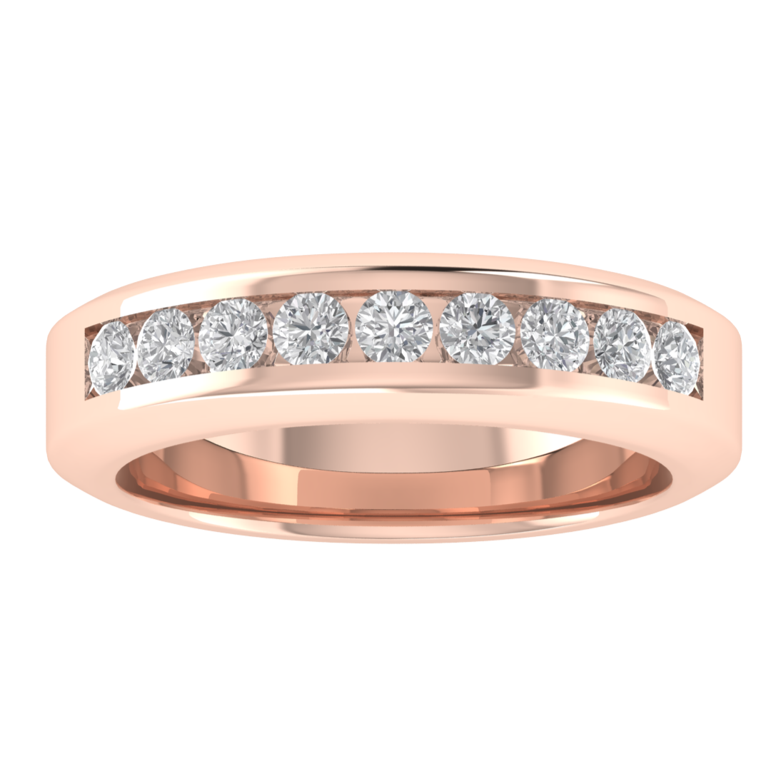 Half Eternity Lab Grown Diamond Channel Set 14K White Gold Wedding Band