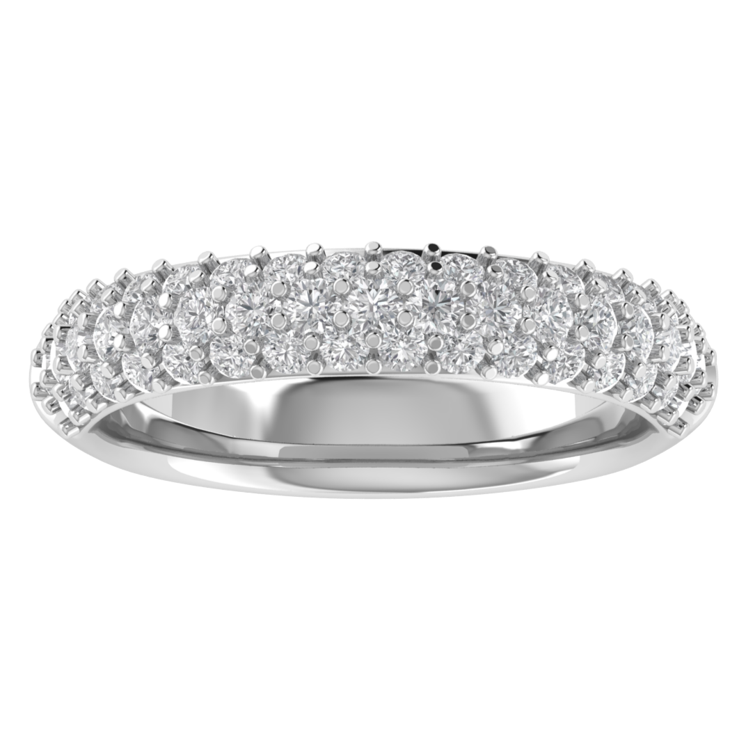 Lab Grown Diamond Half Eternity 14K White Gold Wedding Band