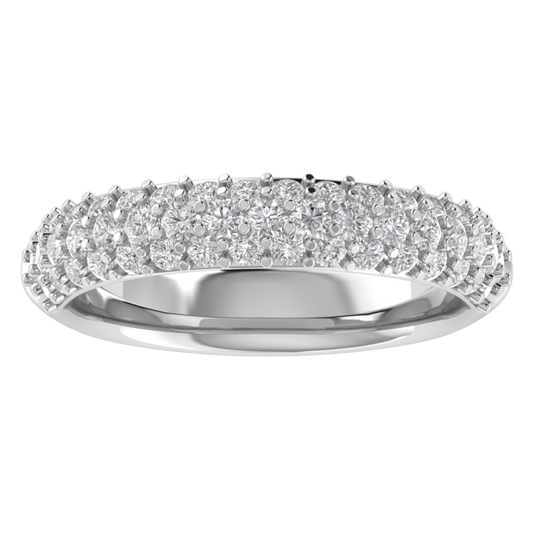 Lab Grown Diamond Half Eternity 14K White Gold Wedding Band