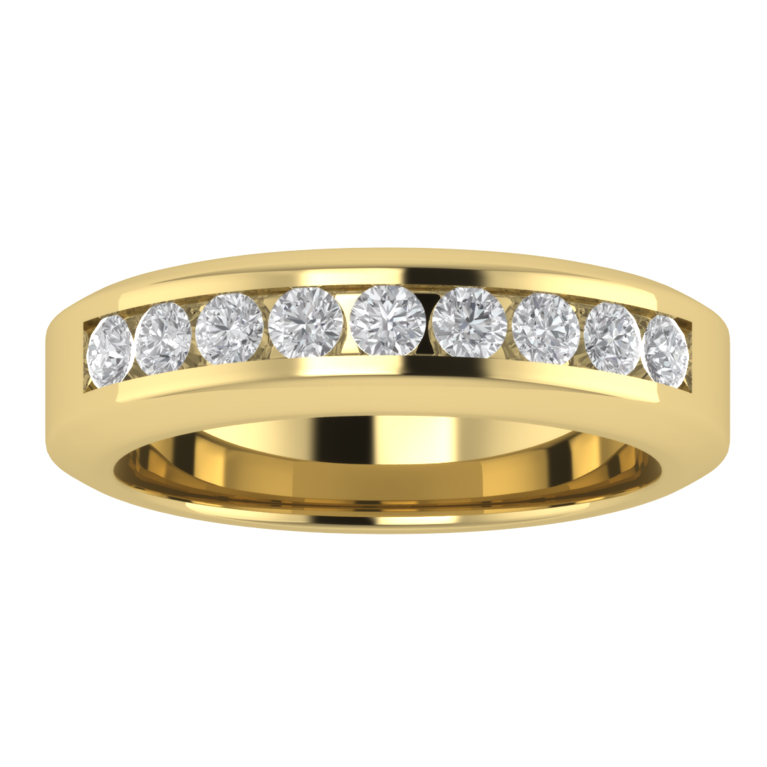 Half Eternity Lab Grown Diamond Channel Set 14K White Gold Wedding Band