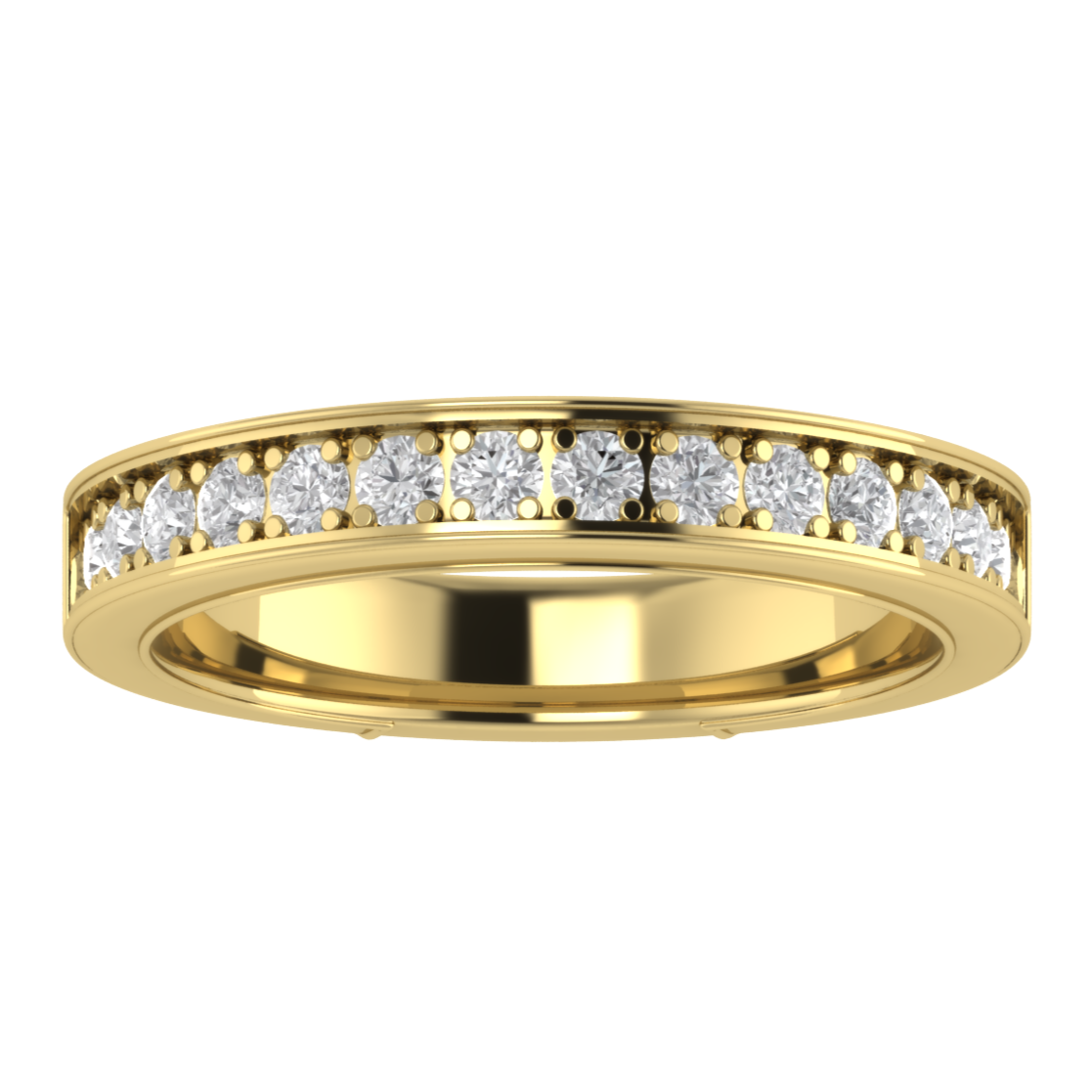 Half Eternity Channel Set Round Cut Moissanite Wedding Band