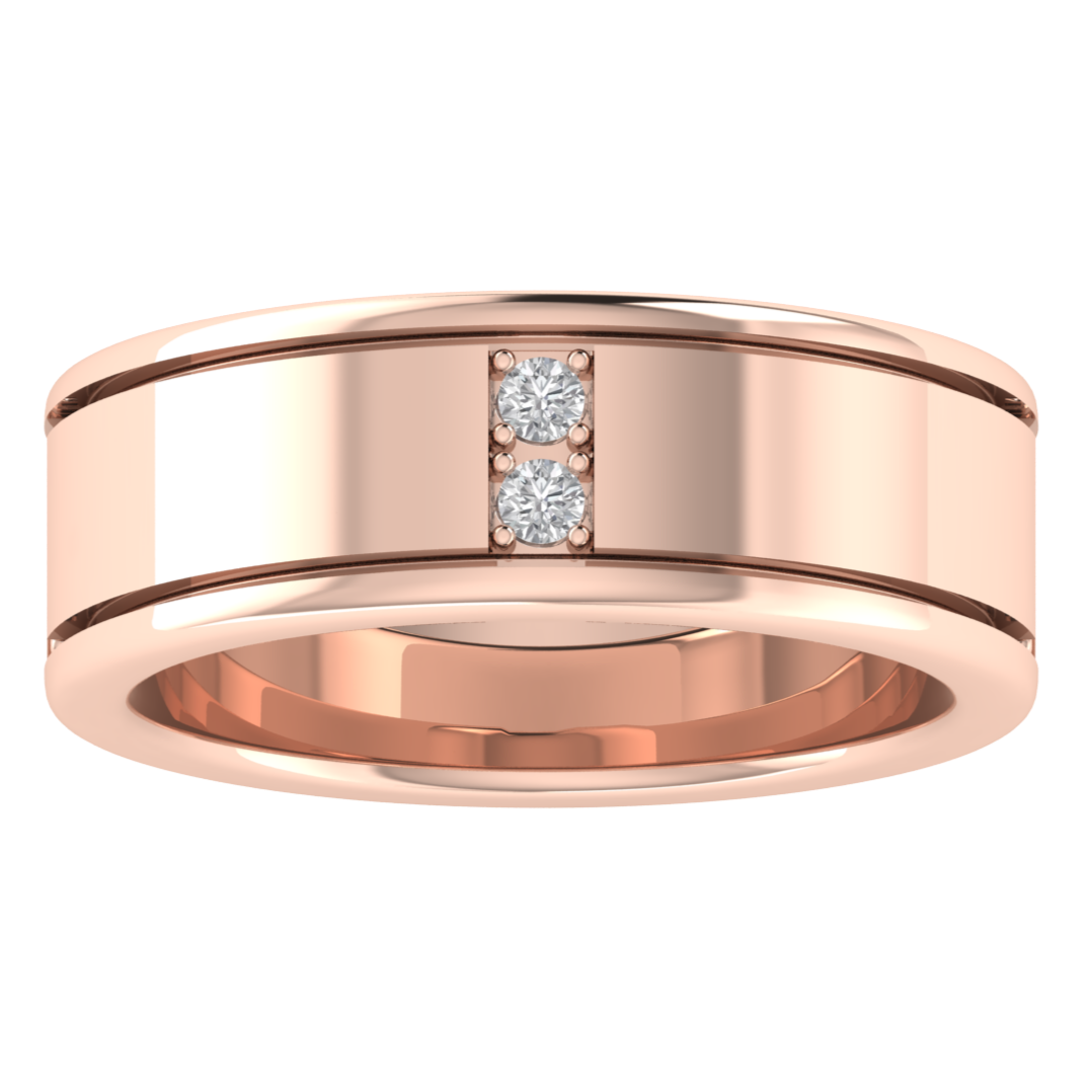 Lab Grown Diamond Two Stone 14K White Gold Wedding Band