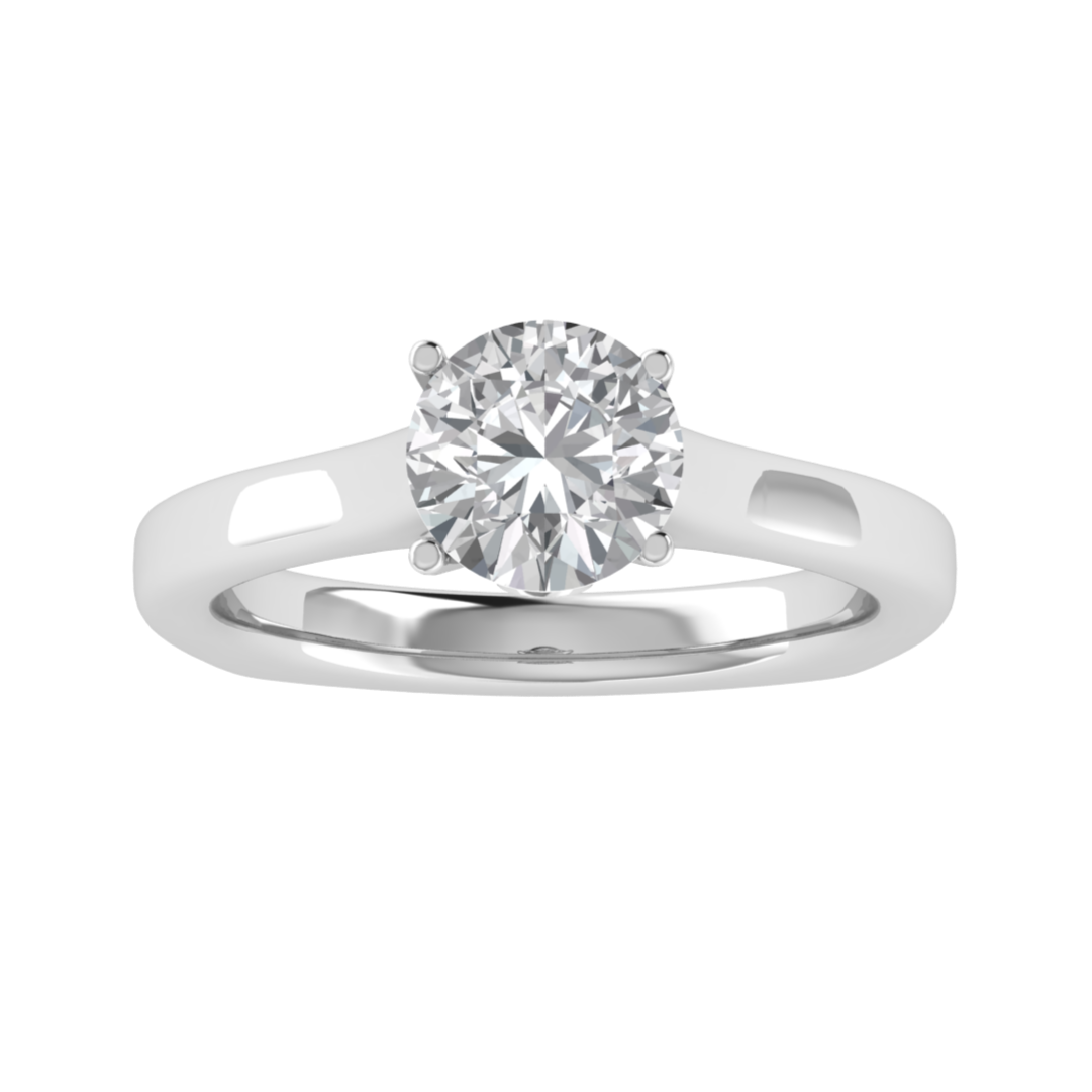 Solitaire Round Cut Moissanite Engagement Ring