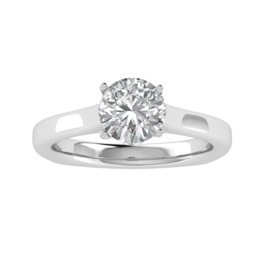 Solitaire Round Cut Moissanite Engagement Ring