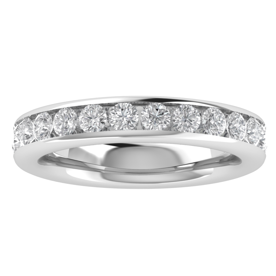 Round Lab Grown Diamond 14K White Gold Wedding Ring