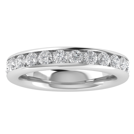 Round Lab Grown Diamond 14K White Gold Wedding Ring