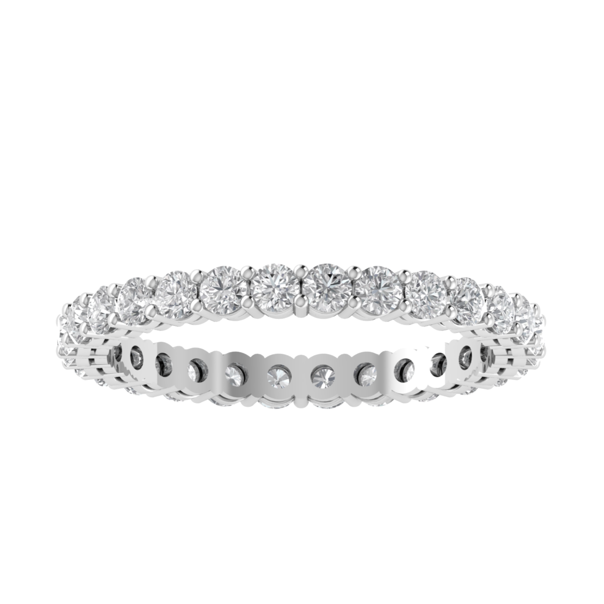 Lab Grown Diamond Full Eternity 14K White Gold Wedding Band