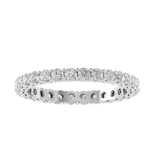 Lab Grown Diamond Full Eternity 14K White Gold Wedding Band