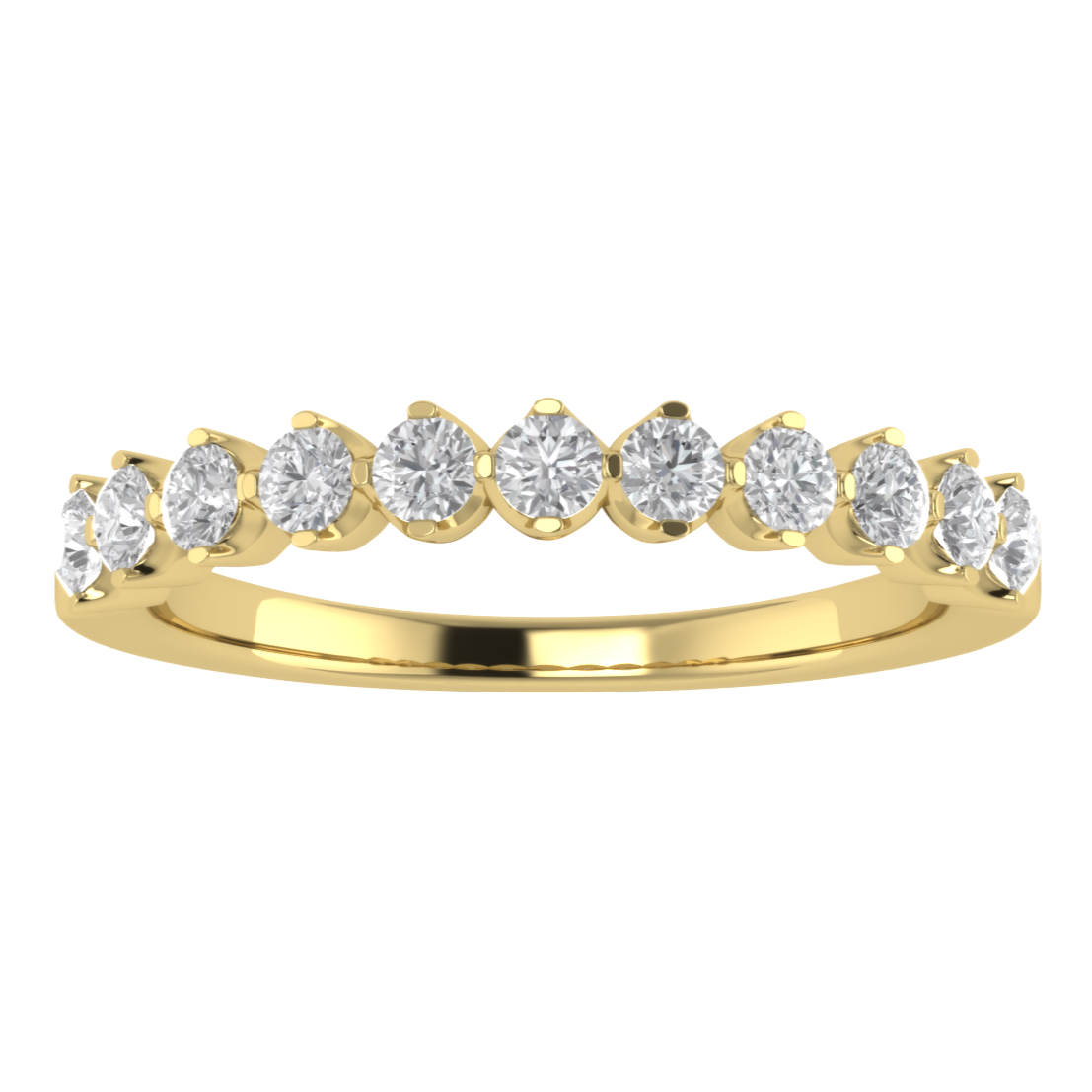 Lab Grown Diamond Half Eternity 14K White Gold Wedding Band