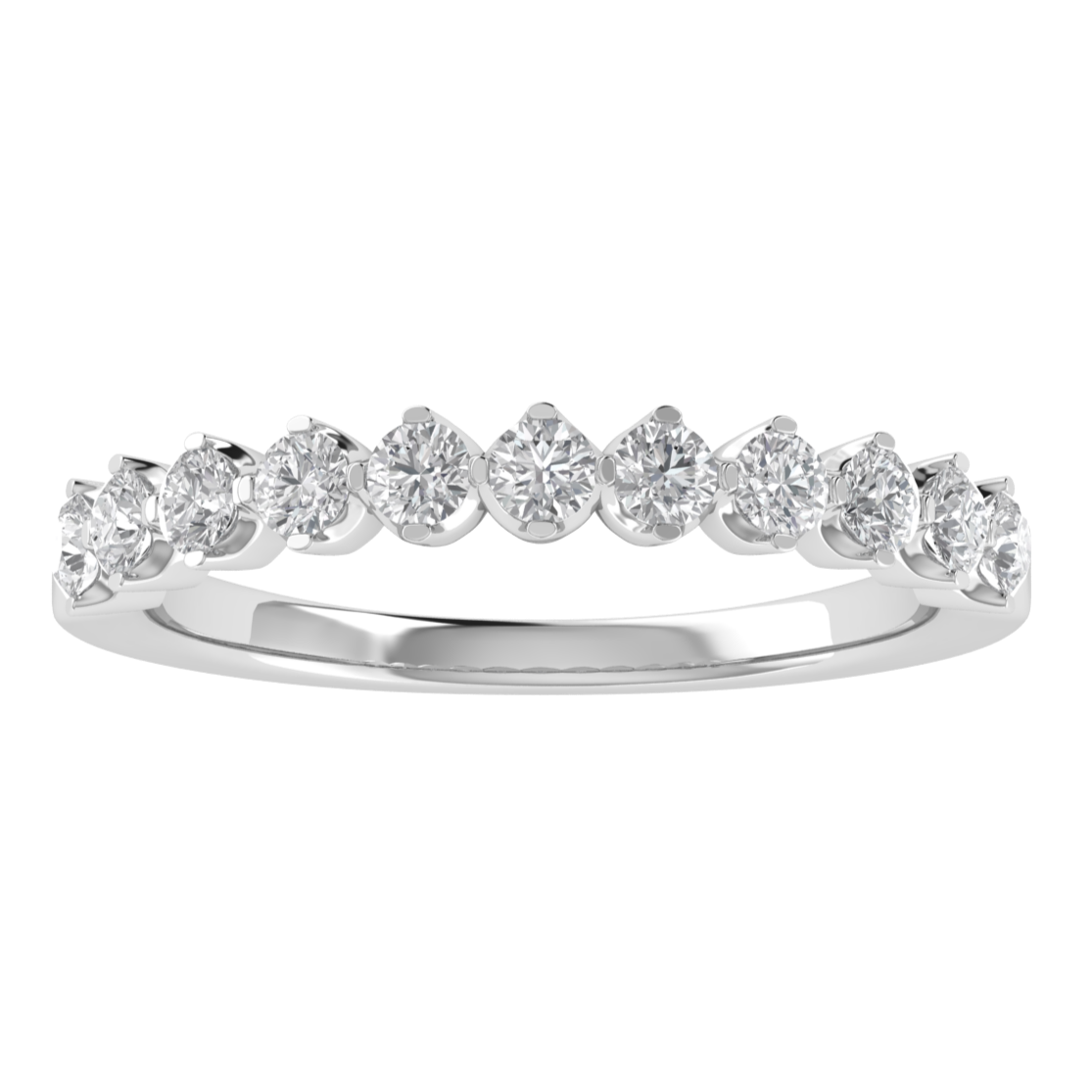 Lab Grown Diamond Half Eternity 14K White Gold Wedding Band