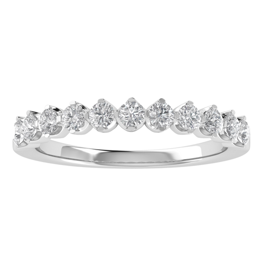 Lab Grown Diamond Half Eternity 14K White Gold Wedding Band