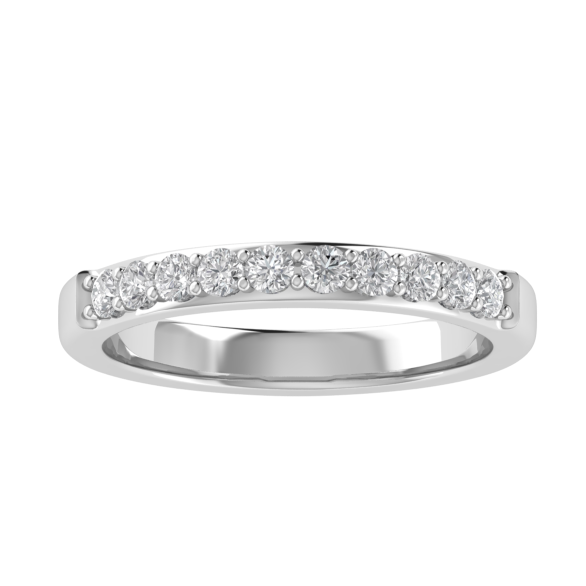 Half Eternity Round Cut Moissanite Wedding Band